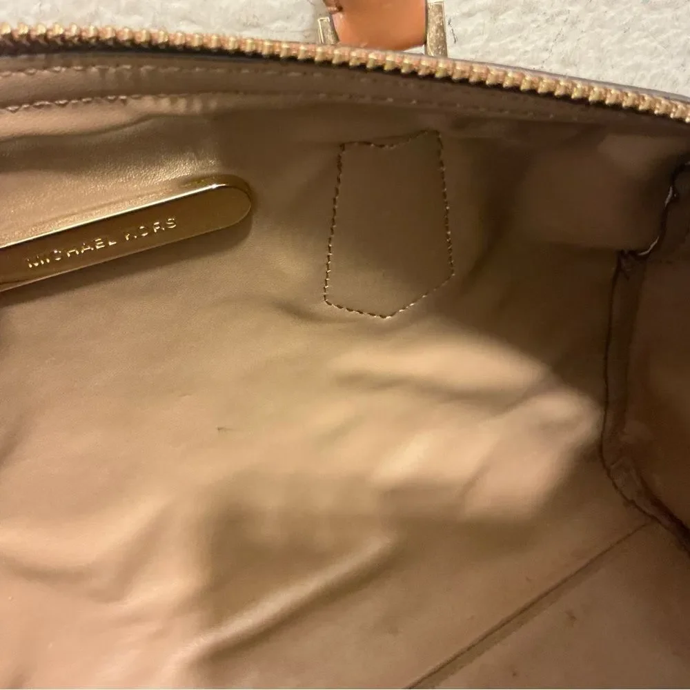 Michael Kors Tan and Brown Signature Satchel